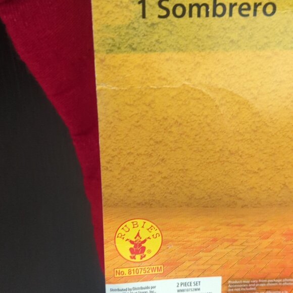 Rubie's Adult Hombre Costume with Red Poncho - One Size NWT - Picture 3 of 5